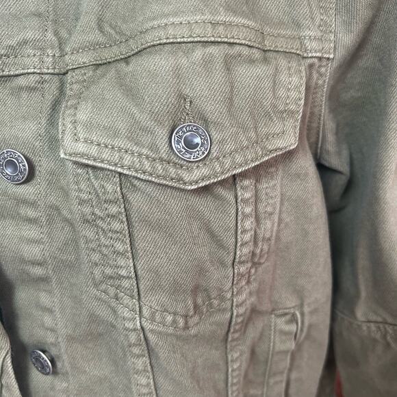We the Free Size Medium Army Green Jean Jacket 100% Cotton - Picture 6 of 9